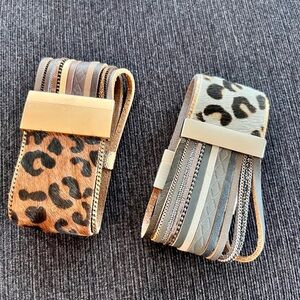 NEW SAACHI Faux Leather Boho Buckle Bracelet